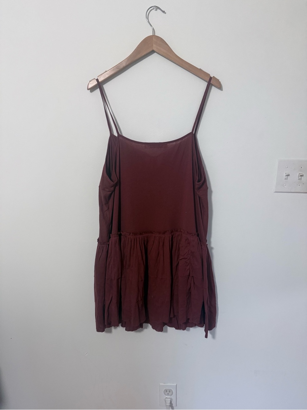 FP Beach - Free People Tiered Mini Dress - Deep Burgundy - Picture 4 of 4